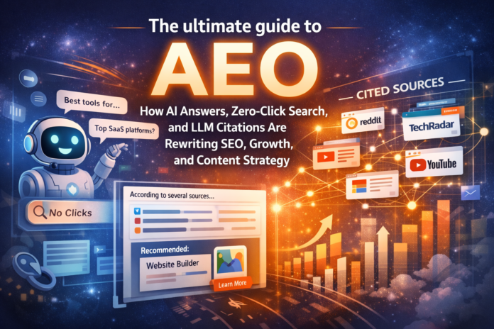 The ultimate guide to AEO: How AI Answers, Zero-Click Search, and LLM Citations Are Rewriting SEO, Growth, and Content Strategy by product-strategist.com kunal Salekar