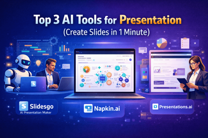 Top 3 AI Tools for Presentation (Create Slides in 1 Minute) by product-strategist.com written by kunal salekar