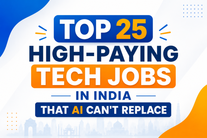 op 25 high-paying tech jobs in India that AI can't replace, from AI architects and cybersecurity experts to cloud engineers, product managers, and machine learning professionals. Discover salary ranges, career paths, required skills, hiring companies, and future growth opportunities in India's rapidly evolving technology sector. AI jobs in India, high-paying tech jobs in India, jobs AI can't replace, AI-resistant jobs in India, future-proof tech careers, AI-proof jobs, technology careers safe from AI, highest-paying IT jobs in India, careers that AI won't replace, high salary tech jobs, AI and machine learning careers, cloud computing jobs, cybersecurity careers in India.