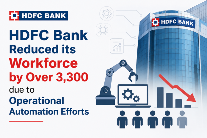 HDFC Bank Reduced its Workforce by Over 3,300 due to Operational Automation Efforts HDFC Bank Workforce Reduction in FY26: Why Automation Is Changing Banking Jobs in India